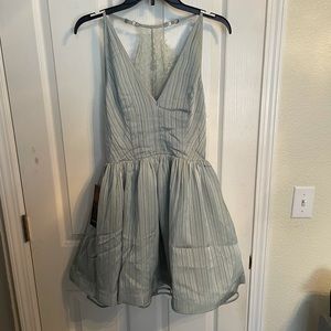 Bebe: Mint Green Lace Back, Stripe Dress - NWT